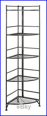 Indoor Outdoor Metal Corner Shelf Plant Stand Bookcase 5 Tier