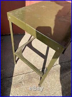 1940s Toledo Metal Furniture Co Uhl Steel Desk Plant Stand Table Industrial