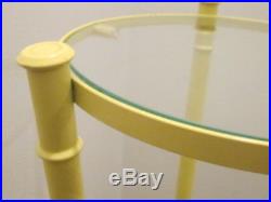 1970's Mid Century Modernism Hollywood Regency Yellow Metal Bamboo Plant Stand