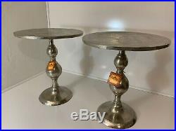 (1) Round Metal End Table Accent Living Room Plant Stand Lamp Voyage To India