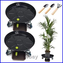 20 Inches Metal Plant Caddy with Lockable Wheels and Drain 20 Inches 2PCS