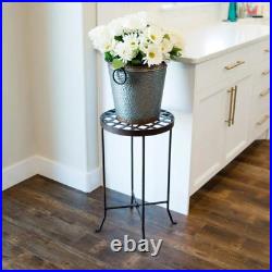 25 In. Tall Roman Bronze Powder Coat Metal Large round Table Flowers Plant Stand