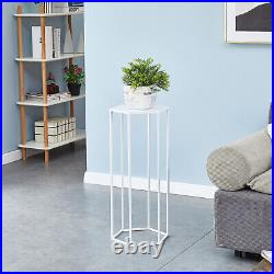 27.55 High Set of 3 Metal Plant Stand White Nesting Display End Table High