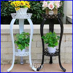 2Packs Metal Potted Plant Stand, Rustproof Decorative Flower Pot Rack with Indoo