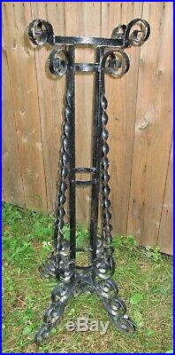 2 Antique Architectural USA Garden Home Wrought Aluminum Metal Plant Fern Stands