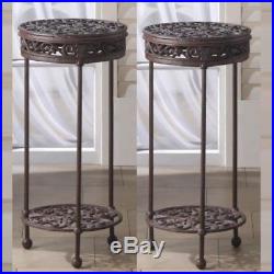 2 Lovely Flourishes 24.1 Cast Iron Indoor Plant Stand Outdoor Flower Pot Stand