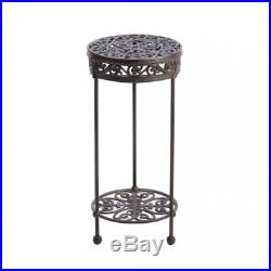 2 Lovely Flourishes 24.1 Cast Iron Indoor Plant Stand Outdoor Flower Pot Stand