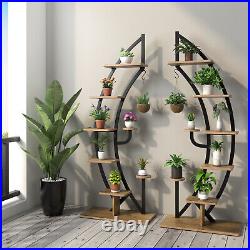2 PCS 6 Tier Metal Plant Stand Multifunctional Curved Flower Rack Display Shelf