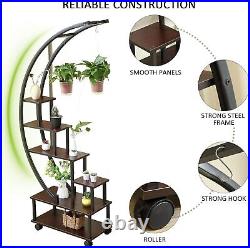 2 Pack Creative 6 Tier Metal Plant Stands, Half Moon Shape Ladder Flower Pot
