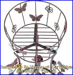 2 Pack Metal Plant Stands, 25H Wrought Iron Tall Plant Stand, Heavy Duty Vintag