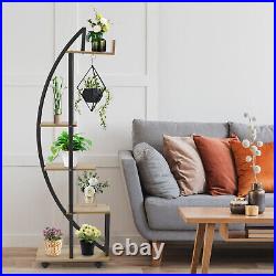 2 Pcs 5 Tier Metal Indoor Plant Stand Potted Plants Shelf Flower Rack Home Decor