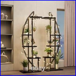 2 Pcs 5 Tier Metal Plant Stand Plant Stands for Indoor Plants Multiple, BLACK