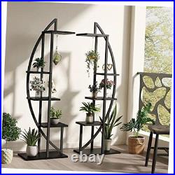 2 Pcs 5 Tier Metal Plant Stand Plant Stands for Indoor Plants Multiple, BLACK