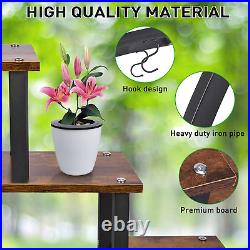 2 Pcs 6 Tier Tall Metal Indoor Plant Stands with Hanging Loop, Half Moon Shaped L