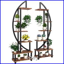 2 Pcs 6 Tier Tall Plant Stand Indoor, Metal Plant Stands for Indoor Plants Plant
