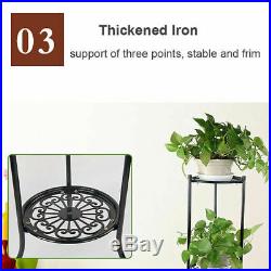 2 TIER Metal Shelves Display Garden Flower Pot Plant Stand Shelf Decor Outdoor