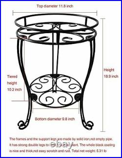 2 Tier 28.4inch and 18.9inch Tall Metal Plant Stands