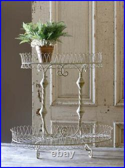 2 Tier French Wire Plant Stand Metal