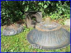2 vintage cast iron planters antique urn metal outdoor plant stand garden pair