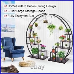 2x Plant Stand Indoor Metal Holder Flower Pot Stand Rack Half Moon Shape Ladder