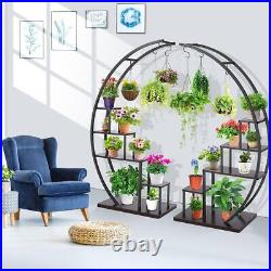 2x Plant Stand Indoor Metal Holder Flower Pot Stand Rack Half Moon Shape Ladder