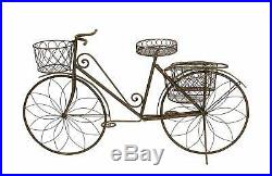 31 Vintage Metal Bicycle with4 Baskets Garden Planter Whimsical Rustic Brown