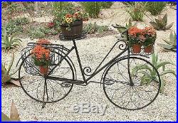 31 Vintage Metal Bicycle with4 Baskets Garden Planter Whimsical Rustic Brown