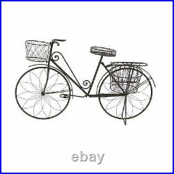 31-inch Metal Bicycle Planter Silver 56w x 6d x 31h