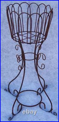 34 Wrought Iron Deep Basket Plant Stand Metal Flower Holder for Your Garden