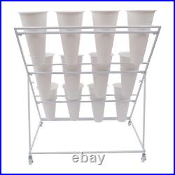 3 Layers 12Buckets Metal Plant Stand Flower Display Shelf Outdoor Plant Holder