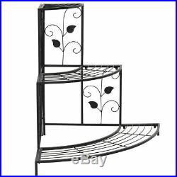 3 Tier Corner Metal Flower Pot Rack Floral Plant Stand Stair Display Ladder