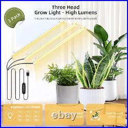 3-Tier Hanging Plant Stand with Grow Light for Indoor Plants, Metal Plant Shelf