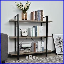 3-Tier Industrial Bookcase Bookshelves Storage Flower Plant Stand Floor Decor