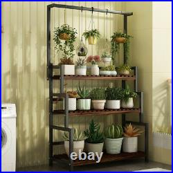 3-Tier Metal Flower Pot Plant Stand Balcony Floor-standing Storage Shelf Rack US
