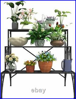 3-Tier Metal Plant Stand Flower Pot Holder Stand Home Garden Patio Balcony Yard
