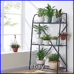 3-Tier Metal Plant Stand Shelf Flower Rack Indoor/Outdoor Pots Holder Display