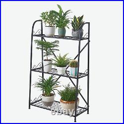 3-Tier Metal Plant Stand Shelf Flower Rack Indoor/Outdoor Pots Holder Display
