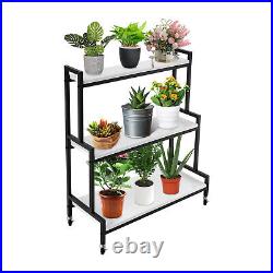 3 Tier Plant Stand For Garden Flower Pot Shelf Ladder Shaped Display Stand