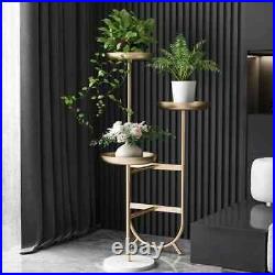 3-Tier Tall Metal Plant Stand Chic Unique Shaped Planter in Gold