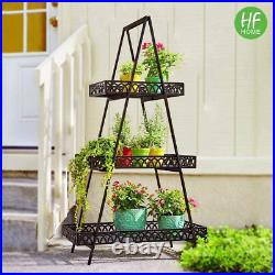 3 Tiers Metal Plant Stand, Ladder Multiple Plants Display Rack, Flower Pots Hold