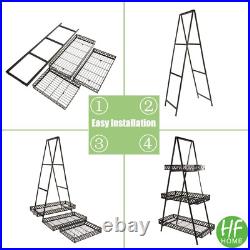 3 Tiers Metal Plant Stand, Ladder Multiple Plants Display Rack, Flower Pots Hold