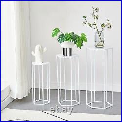 3pcs Metal Plant Stand 27.55 White Nesting Display End Table