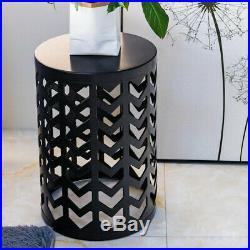 3pcs/set Black Metal Garden Plant Stand Patio Stool Home Side Table Outdoor