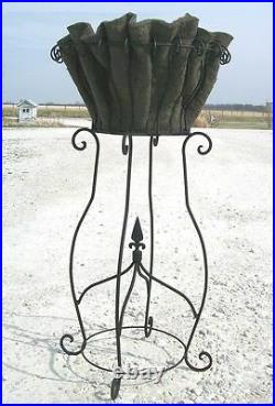 40 Rustic Wrought Iron with Finial Plant Stand Metal Planters Garden Plant Stand