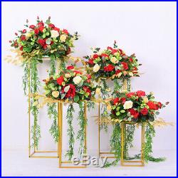 4PCS Flower Plant Floor Vases Column Stand Metal Road Lead Elegant Wedding Decor