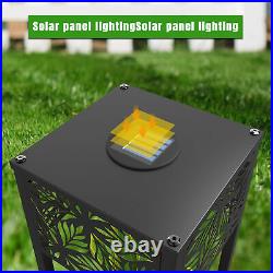 4X Solar Lantern Light Metal Flower Plant Shelf Stand Outdoor Storage Display
