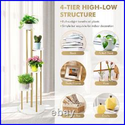 4-Tier 48.5 Inch Metal Plant Stand-White Color White Size 4-Tier