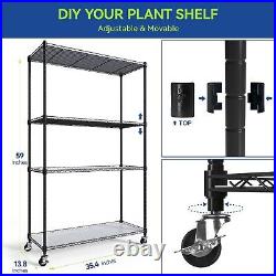 4 Tier Greenhouse Plant Stand With Grow Lights & Shelf Portable Seedlings Growing