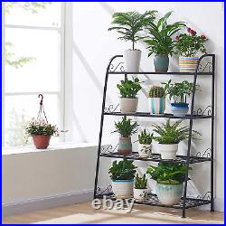 4-Tier Indoor/Outdoor Metal Plant Stand, Flower Pots Holder, Plant Display Rack