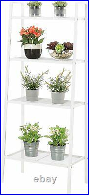 4 Tier Ladder Shelf White Metal Plant and Flower Display Plants Shelving Kit